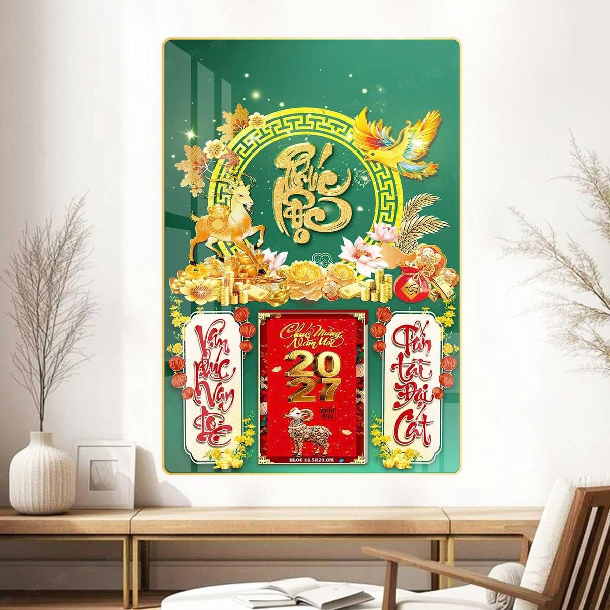 Lịch Gỗ Lamina Cao Cấp 40x60cm 2027 LM406_066 - Quà Tặng Văn Phòng