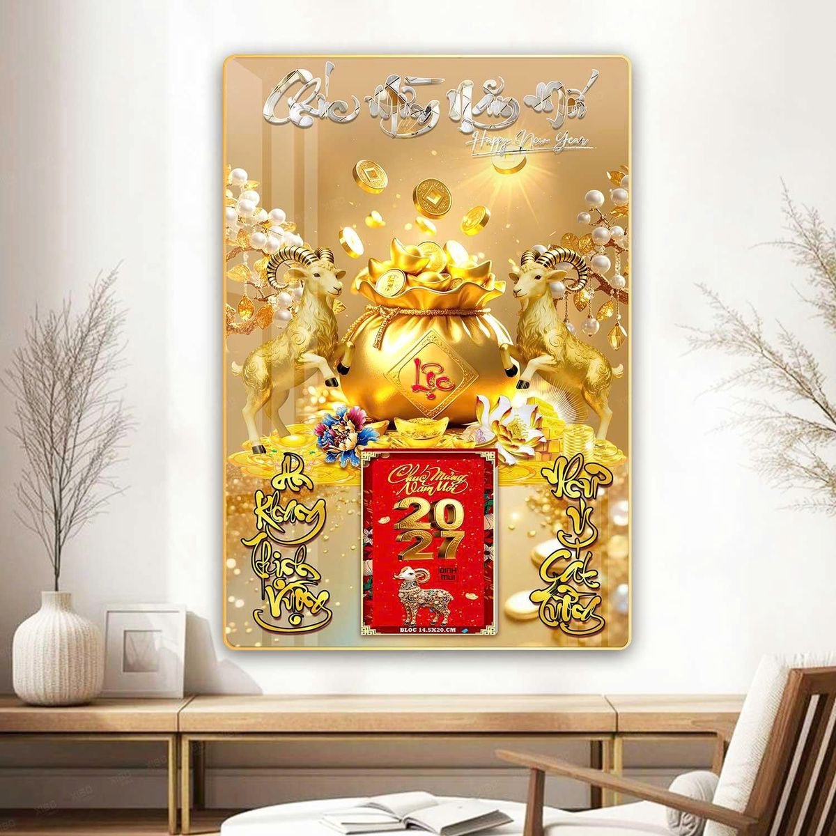 Lịch Gỗ Lamina Cao Cấp 40x60cm 2027 LM406_067 - Quà Tặng Văn Phòng