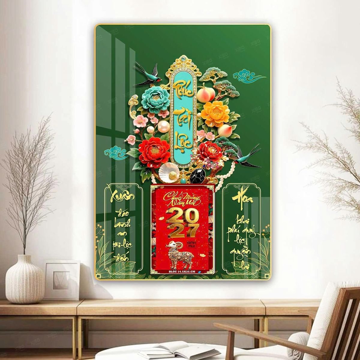 Lịch Gỗ Lamina Cao Cấp 40x60cm 2027 LM406_068 - Quà Tặng Văn Phòng