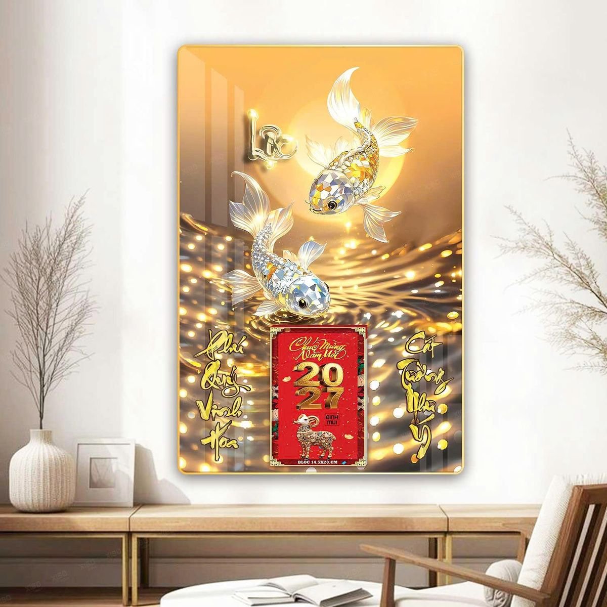 Lịch Gỗ Lamina Cao Cấp 40x60cm 2027 LM406_069 - Quà Tặng Văn Phòng