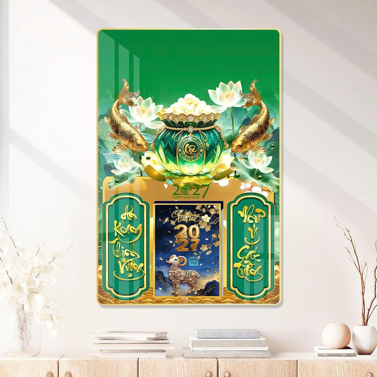 Lịch Gỗ Lamina Cao Cấp 40x60cm 2027 LM406_080 - Quà Tặng Văn Phòng