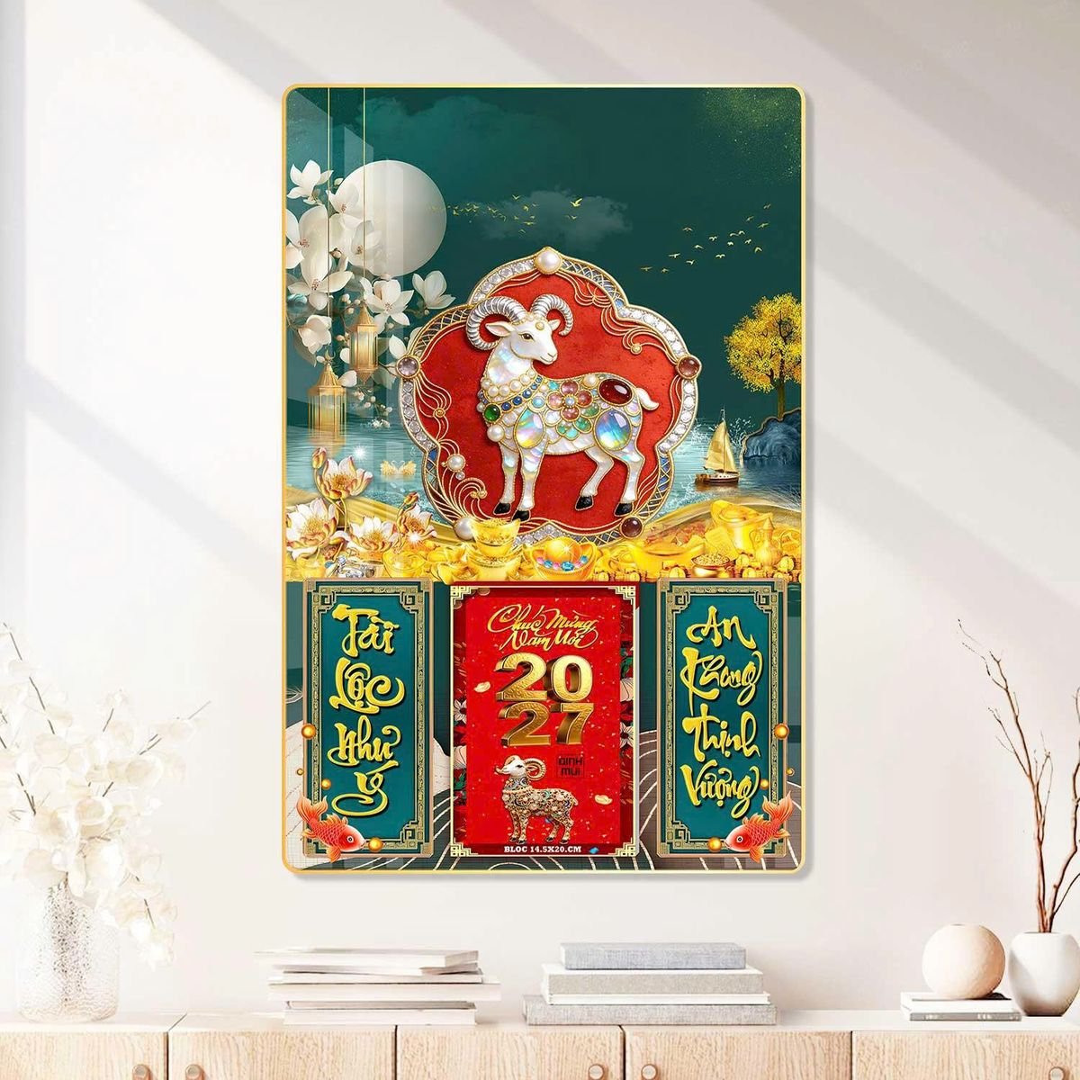 Lịch Gỗ Lamina Cao Cấp 40x60cm 2027 LM406_083 - Quà Tặng Văn Phòng