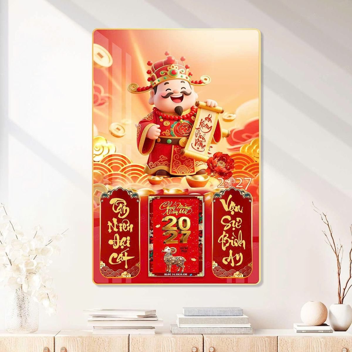 Lịch Gỗ Lamina Cao Cấp 40x60cm 2027 LM406_089 - Quà Tặng Văn Phòng