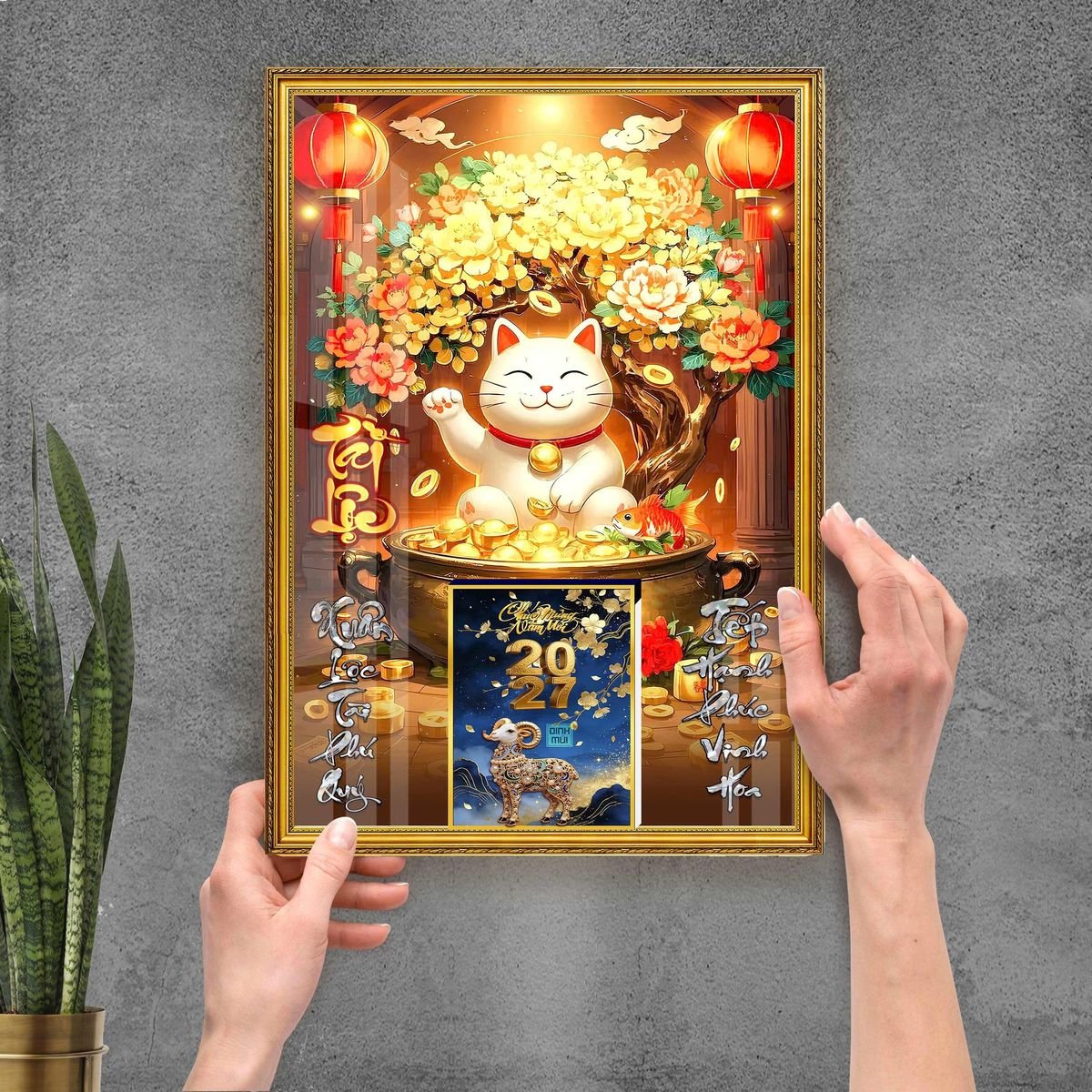 Lịch Gỗ Lamina Cao Cấp 40x60cm 2027 LM406_099 - Quà Tặng Văn Phòng