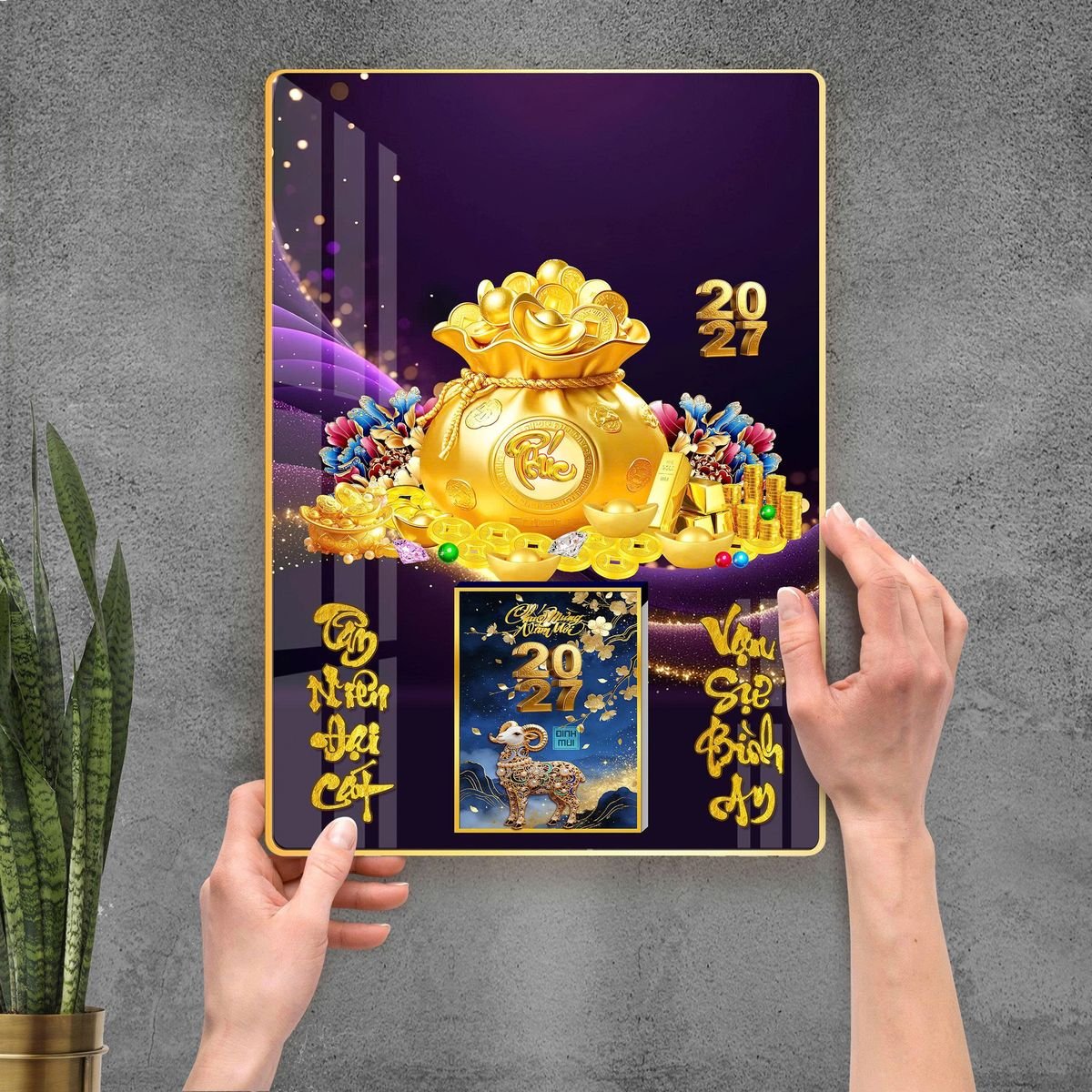 Lịch Gỗ Lamina Cao Cấp 40x60cm 2027 LM406_109 - Quà Tặng Văn Phòng