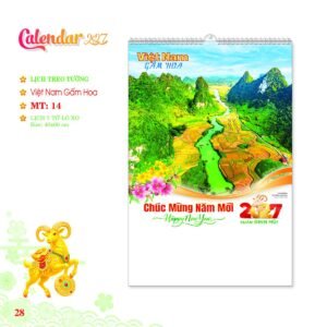 Lịch Treo Tường Lò Xo 2027 MT Mẫu MT14 (40 x 60cm) Quà Tặng Bàn Làm Việc Văn Phòng Hiện Đại in logo doanh nghiệp quà tặng Tết tại Quà Tặng Văn Phòng