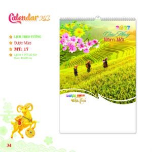 Lịch Treo Tường Lò Xo 2027 MT Mẫu MT17 (40 x 60cm) Quà Tặng Bàn Làm Việc Văn Phòng Hiện Đại in logo doanh nghiệp quà tặng Tết tại Quà Tặng Văn Phòng