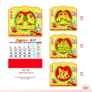 Lịch Treo Tường Lò Xo 2027 MT Mẫu MT172 (37 x 68cm) Quà Tặng Bàn Làm Việc Văn Phòng Hiện Đại in logo doanh nghiệp quà tặng Tết tại Quà Tặng Văn Phòng