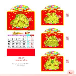Lịch Treo Tường Lò Xo 2027 MT Mẫu MT180 (37 x 68cm) Quà Tặng Bàn Làm Việc Văn Phòng Hiện Đại in logo doanh nghiệp quà tặng Tết tại Quà Tặng Văn Phòng