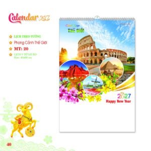 Lịch Treo Tường Lò Xo 2027 MT Mẫu MT20 (40 x 60cm) Quà Tặng Bàn Làm Việc Văn Phòng Hiện Đại in logo doanh nghiệp quà tặng Tết tại Quà Tặng Văn Phòng