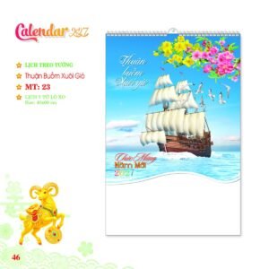 Lịch Treo Tường Lò Xo 2027 MT Mẫu MT23 - Thuận Buồm Xuôi Gió (40 x 60cm) Quà Tặng Bàn Làm Việc Văn Phòng Hiện Đại in logo doanh nghiệp quà tặng Tết tại Quà Tặng Văn Phòng