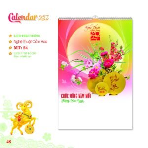 Lịch Treo Tường Lò Xo 2027 MT Mẫu MT24 (40 x 60cm) Quà Tặng Bàn Làm Việc Văn Phòng Hiện Đại in logo doanh nghiệp quà tặng Tết tại Quà Tặng Văn Phòng