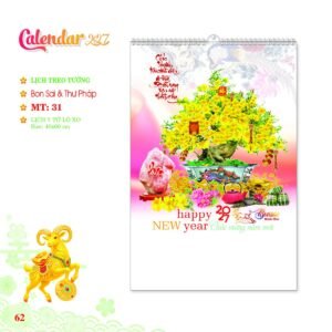 Lịch Treo Tường Lò Xo 2027 MT Mẫu MT31 (40 x 60cm) Quà Tặng Bàn Làm Việc Văn Phòng Hiện Đại in logo doanh nghiệp quà tặng Tết tại Quà Tặng Văn Phòng
