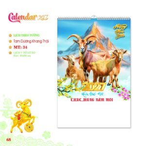 Lịch Treo Tường Lò Xo 2027 MT Mẫu MT34 (40 x 60cm) Quà Tặng Bàn Làm Việc Văn Phòng Hiện Đại in logo doanh nghiệp quà tặng Tết tại Quà Tặng Văn Phòng