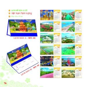 Lịch Để Bàn 2027 MT Mẫu MT38 (24 x 17cm) Quà Tặng Bàn Làm Việc Văn Phòng Hiện Đại in logo doanh nghiệp quà tặng Tết tại Quà Tặng Văn Phòng