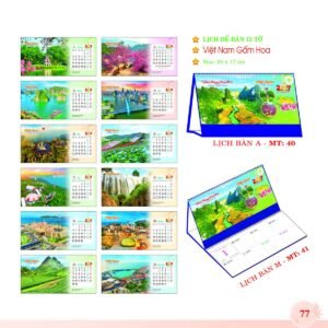 Lịch Để Bàn 2027 MT Mẫu MT41 (24 x 17cm) Quà Tặng Bàn Làm Việc Văn Phòng Hiện Đại in logo doanh nghiệp quà tặng Tết tại Quà Tặng Văn Phòng