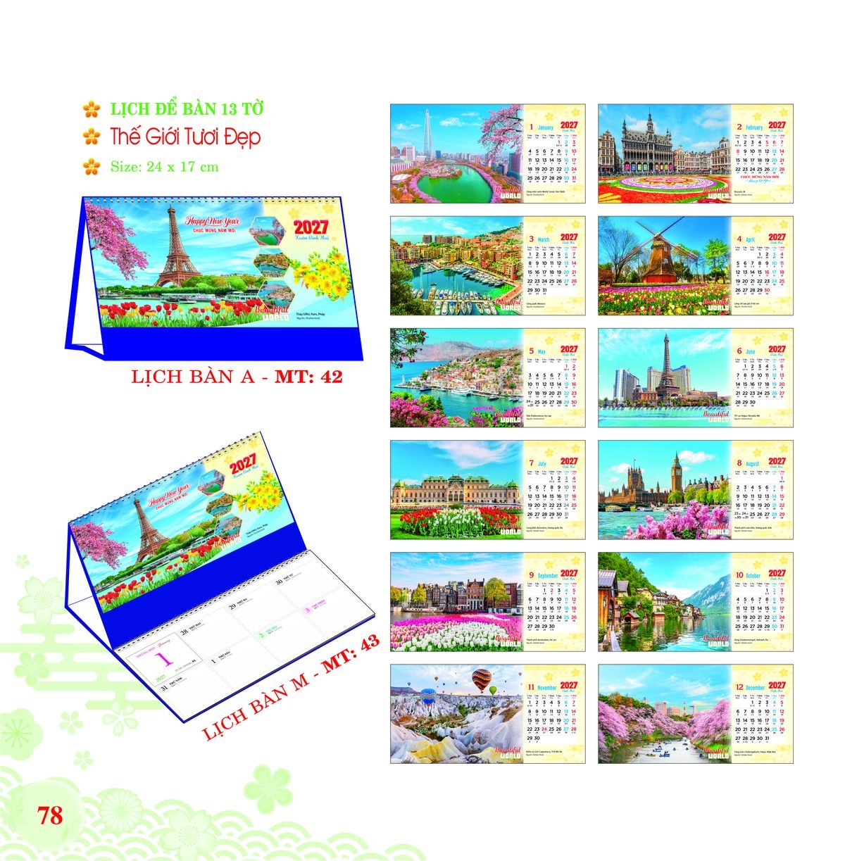 Lịch Để Bàn 2027 MT Mẫu MT42 (24 x 17cm) Quà Tặng Bàn Làm Việc Văn Phòng Hiện Đại Lịch Để Bàn 2027 MT Mẫu MT42 (24 x 17cm) Quà Tặng Bàn Làm Việc Văn Phòng Hiện Đại in logo doanh nghiệp quà tặng Tết tại Quà Tặng Văn Phòng