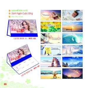 Lịch Để Bàn 2027 MT Mẫu MT62 (24 x 17cm) Quà Tặng Bàn Làm Việc Văn Phòng Hiện Đại in logo doanh nghiệp quà tặng Tết tại Quà Tặng Văn Phòng