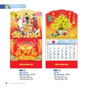 Lịch Treo Tường Lò Xo 2027 NB Mẫu NB171 (37 x 68cm) Quà Tặng Bàn Làm Việc Văn Phòng Hiện Đại in logo doanh nghiệp quà tặng Tết tại Quà Tặng Văn Phòng