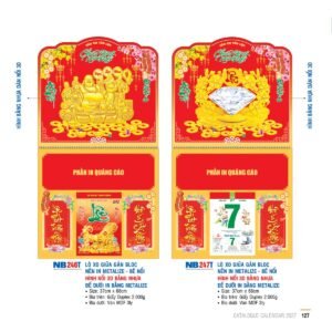 Lịch Treo Tường Lò Xo 2027 NB Mẫu NB247T (40 x 60 cm) Quà Tặng Bàn Làm Việc Văn Phòng Hiện Đại in logo doanh nghiệp quà tặng Tết tại Quà Tặng Văn Phòng