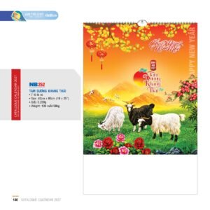 Lịch Treo Tường Lò Xo 2027 NB Mẫu NB252 (16 x 25 cm) Quà Tặng Bàn Làm Việc Văn Phòng Hiện Đại in logo doanh nghiệp quà tặng Tết tại Quà Tặng Văn Phòng