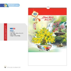 Lịch Treo Tường Lò Xo 2027 NB Mẫu NB253 (16 x 25 cm) Quà Tặng Bàn Làm Việc Văn Phòng Hiện Đại in logo doanh nghiệp quà tặng Tết tại Quà Tặng Văn Phòng