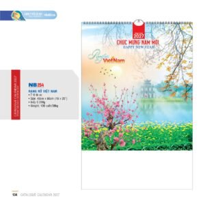 Lịch Treo Tường Lò Xo 2027 NB Mẫu NB254 (40 x 60 cm) Quà Tặng Bàn Làm Việc Văn Phòng Hiện Đại in logo doanh nghiệp quà tặng Tết tại Quà Tặng Văn Phòng