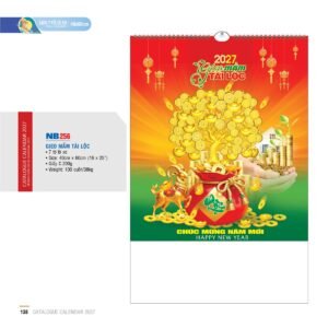 Lịch Treo Tường Lò Xo 2027 NB Mẫu NB256 (16 x 25 cm) Quà Tặng Bàn Làm Việc Văn Phòng Hiện Đại in logo doanh nghiệp quà tặng Tết tại Quà Tặng Văn Phòng