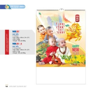 Lịch Treo Tường Lò Xo 2027 NB Mẫu NB257 (40 x 60cm) Quà Tặng Bàn Làm Việc Văn Phòng Hiện Đại in logo doanh nghiệp quà tặng Tết tại Quà Tặng Văn Phòng