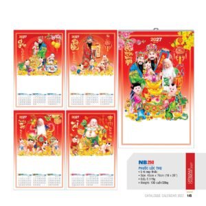 Lịch Treo Tường Nẹp Thiếc 2027 NB Mẫu NB260 (18 x 28 cm) Quà Tặng Bàn Làm Việc Văn Phòng Hiện Đại in logo doanh nghiệp quà tặng Tết tại Quà Tặng Văn Phòng
