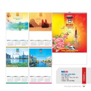 Lịch Treo Tường Nẹp Thiếc 2027 NB Mẫu NB262 (18 x 28 cm) Quà Tặng Bàn Làm Việc Văn Phòng Hiện Đại in logo doanh nghiệp quà tặng Tết tại Quà Tặng Văn Phòng