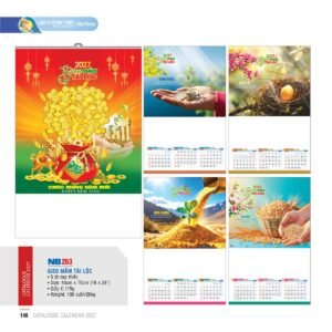 Lịch Treo Tường Nẹp Thiếc 2027 NB Mẫu NB263 (45 x 70 cm) Quà Tặng Bàn Làm Việc Văn Phòng Hiện Đại in logo doanh nghiệp quà tặng Tết tại Quà Tặng Văn Phòng