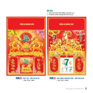 Lịch Bìa Treo 2027 NB Mẫu NB29 (29 x 41 cm) Quà Tặng Bàn Làm Việc Văn Phòng Hiện Đại in logo doanh nghiệp quà tặng Tết tại Quà Tặng Văn Phòng