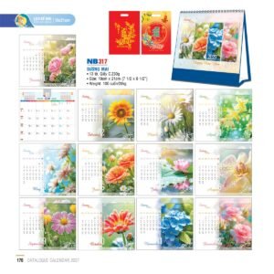 Lịch Bloc 2027 NB Mẫu NB317 (13  x  10 cm) Quà Tặng Bàn Làm Việc Văn Phòng Hiện Đại in logo doanh nghiệp quà tặng Tết tại Quà Tặng Văn Phòng