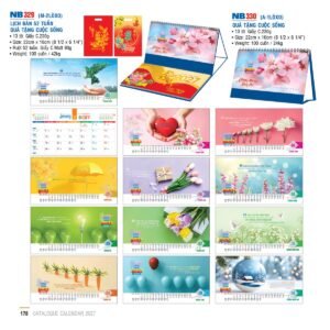 Lịch Để Bàn 2027 NB Mẫu NB330 (16 x 24 cm) Quà Tặng Bàn Làm Việc Văn Phòng Hiện Đại in logo doanh nghiệp quà tặng Tết tại Quà Tặng Văn Phòng