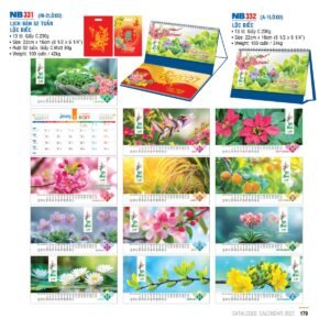 Lịch Để Bàn 2027 NB Mẫu NB332 (16 x 24 cm) Quà Tặng Bàn Làm Việc Văn Phòng Hiện Đại in logo doanh nghiệp quà tặng Tết tại Quà Tặng Văn Phòng