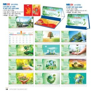 Lịch Để Bàn 2027 NB Mẫu NB334 (16 x 24 cm) Quà Tặng Bàn Làm Việc Văn Phòng Hiện Đại in logo doanh nghiệp quà tặng Tết tại Quà Tặng Văn Phòng