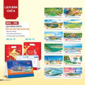 Lịch Bàn Chữ A 2027 NHA Mẫu NHA100 (17 x 19 cm) Quà Tặng Bàn Làm Việc Văn Phòng Hiện Đại in logo doanh nghiệp quà tặng Tết tại Quà Tặng Văn Phòng