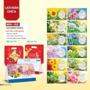 Lịch Bàn Chữ A 2027 NHA Mẫu NHA102 (17 x 19 cm) Quà Tặng Bàn Làm Việc Văn Phòng Hiện Đại in logo doanh nghiệp quà tặng Tết tại Quà Tặng Văn Phòng