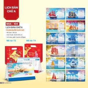 Lịch Bàn Chữ A 2027 NHA Mẫu NHA104 - Thuận Buồm Xuôi Gió (17 x 19 cm) Quà Tặng Bàn Làm Việc Văn Phòng Hiện Đại in logo doanh nghiệp quà tặng Tết tại Quà Tặng Văn Phòng