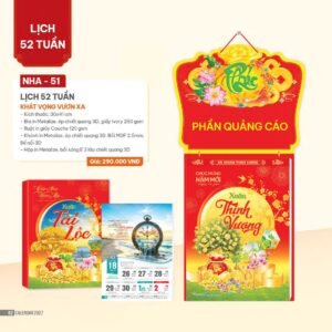 Lịch 52 Tuần 2027 NHA Mẫu NHA51 (30 x 41cm) Quà Tặng Bàn Làm Việc Văn Phòng Hiện Đại in logo doanh nghiệp quà tặng Tết tại Quà Tặng Văn Phòng