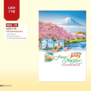 Lịch Treo Tường Lò Xo 2027 NHA Mẫu NHA74 - Thế Giới Muôn Màu (40 x 60cm) Quà Tặng Bàn Làm Việc Văn Phòng Hiện Đại in logo doanh nghiệp quà tặng Tết tại Quà Tặng Văn Phòng