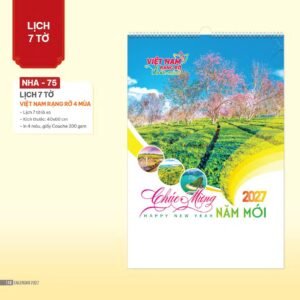 Lịch Treo Tường Lò Xo 2027 NHA Mẫu NHA75 - Việt Nam Rạng Rỡ 4 Mùa (40 x 60cm) Quà Tặng Bàn Làm Việc Văn Phòng Hiện Đại in logo doanh nghiệp quà tặng Tết tại Quà Tặng Văn Phòng