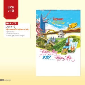 Lịch Treo Tường Lò Xo 2027 NHA Mẫu NHA77 (40 x 60cm) Quà Tặng Bàn Làm Việc Văn Phòng Hiện Đại in logo doanh nghiệp quà tặng Tết tại Quà Tặng Văn Phòng