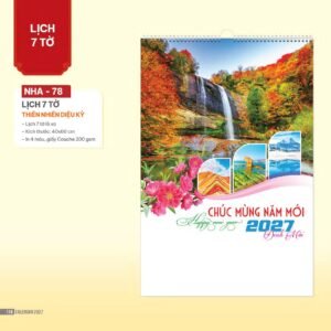 Lịch Treo Tường Lò Xo 2027 NHA Mẫu NHA78 (40 x 60cm) Quà Tặng Bàn Làm Việc Văn Phòng Hiện Đại in logo doanh nghiệp quà tặng Tết tại Quà Tặng Văn Phòng