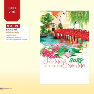 Lịch Treo Tường Lò Xo 2027 NHA Mẫu NHA79 (40 x 60cm) Quà Tặng Bàn Làm Việc Văn Phòng Hiện Đại in logo doanh nghiệp quà tặng Tết tại Quà Tặng Văn Phòng