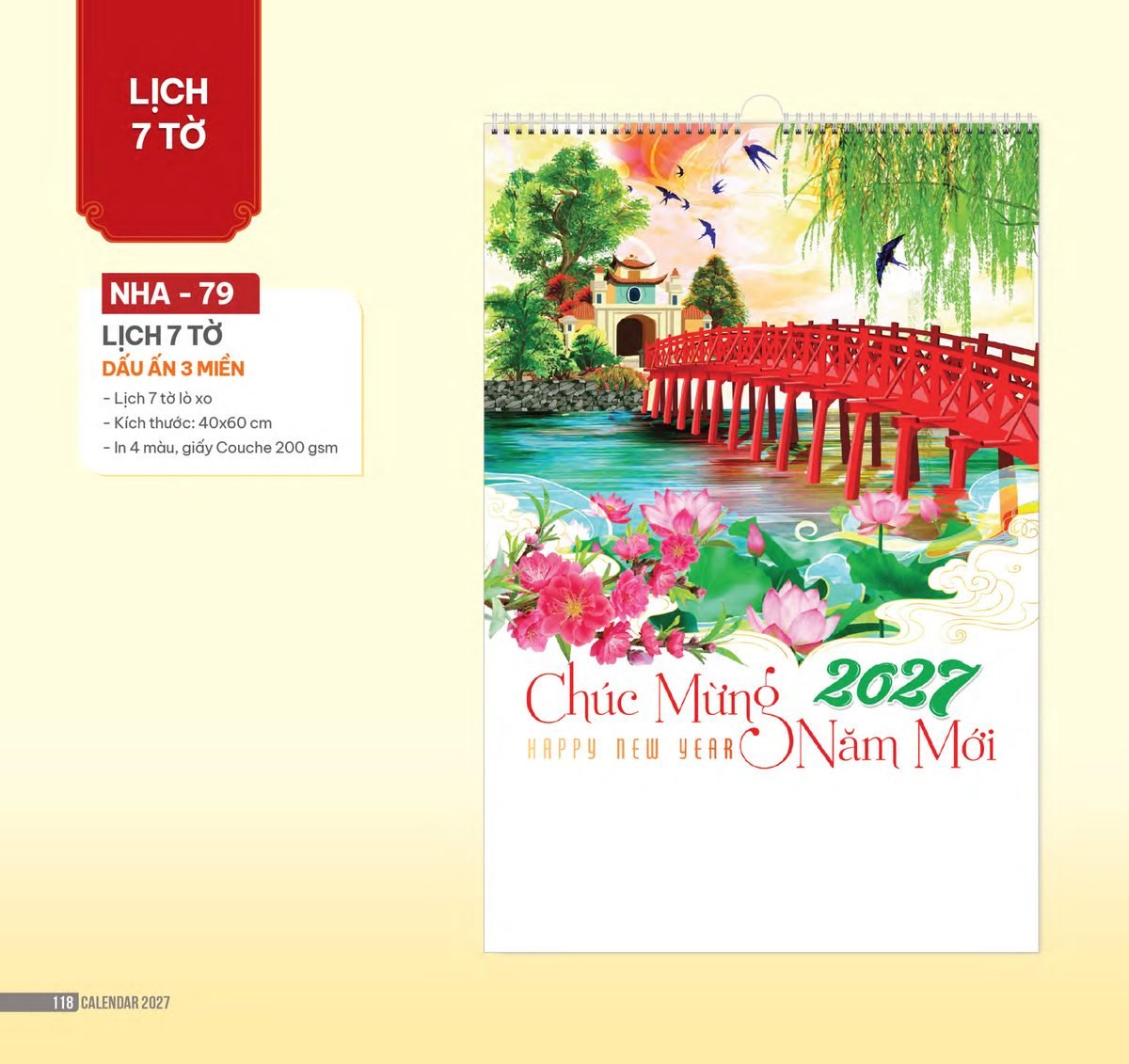 Lịch Treo Tường Lò Xo 2027 NHA Mẫu NHA79 (40 x 60cm) Quà Tặng Bàn Làm Việc Văn Phòng Hiện Đại Lịch Treo Tường Lò Xo 2027 NHA Mẫu NHA79 (40 x 60cm) Quà Tặng Bàn Làm Việc Văn Phòng Hiện Đại in logo doanh nghiệp quà tặng Tết tại Quà Tặng Văn Phòng