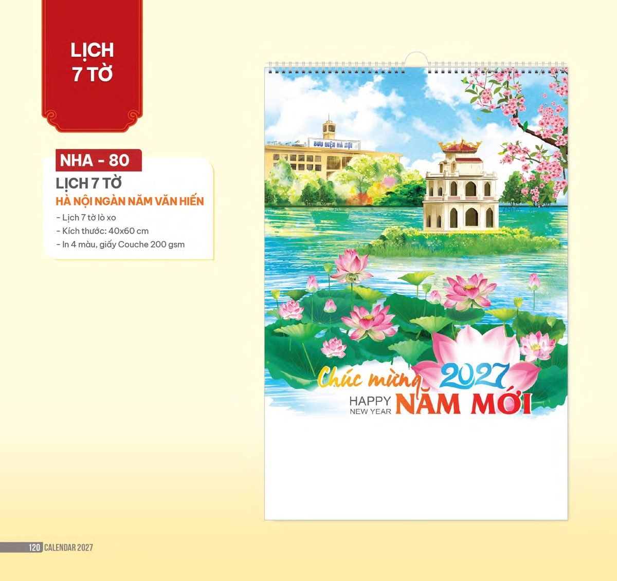 Lịch Treo Tường Lò Xo 2027 NHA Mẫu NHA80 (40 x 60cm) Quà Tặng Bàn Làm Việc Văn Phòng Hiện Đại Lịch Treo Tường Lò Xo 2027 NHA Mẫu NHA80 (40 x 60cm) Quà Tặng Bàn Làm Việc Văn Phòng Hiện Đại in logo doanh nghiệp quà tặng Tết tại Quà Tặng Văn Phòng