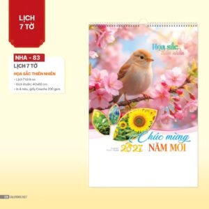 Lịch Treo Tường Lò Xo 2027 NHA Mẫu NHA83 (40 x 60cm) Quà Tặng Bàn Làm Việc Văn Phòng Hiện Đại in logo doanh nghiệp quà tặng Tết tại Quà Tặng Văn Phòng