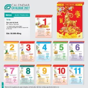 Lịch Bìa Treo 2027 NH Mẫu NH1617 (29 x 41 cm) Quà Tặng Bàn Làm Việc Văn Phòng Hiện Đại in logo doanh nghiệp quà tặng Tết tại Quà Tặng Văn Phòng